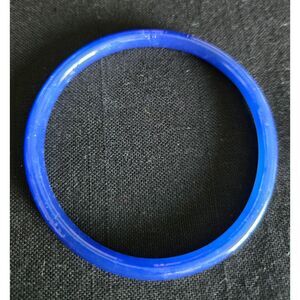 Cobalt Blue Glass Bangle Bracelet – Smooth Round Slip‑On